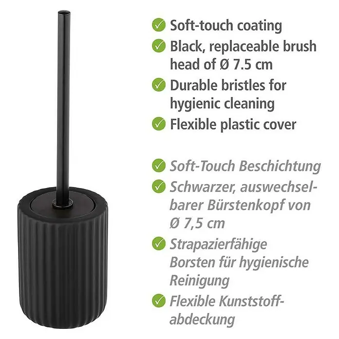 Wenko WC-Bürstengarnitur Belluno - Keramik, Schwarz - Skizze