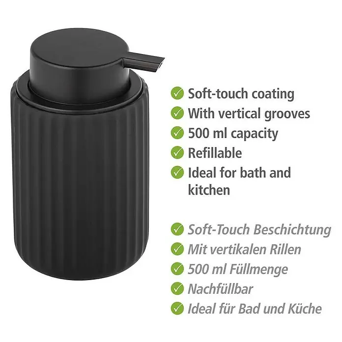 Wenko Seifenspender Belluno - Keramik, Schwarz - Skizze