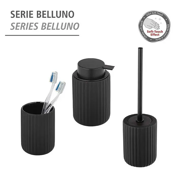 Wenko Zahnputzbecher Belluno - Keramik, Schwarz - Skizze