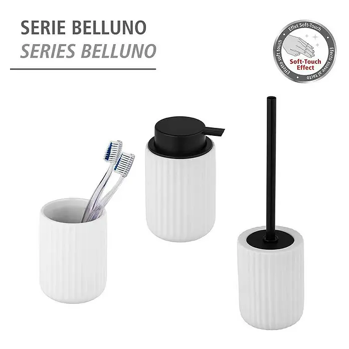 Wenko Zahnputzbecher Belluno - Keramik, Weiß - Skizze