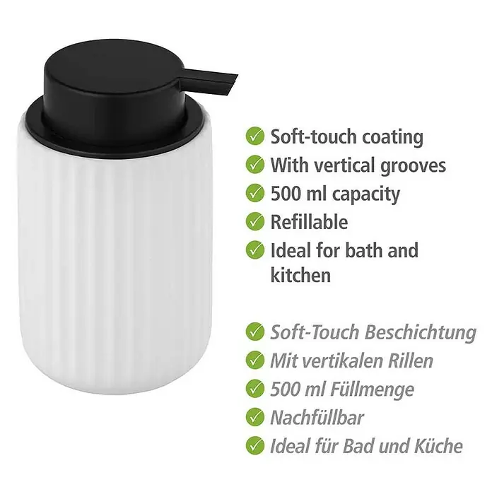 Wenko Seifenspender Belluno - Keramik, Weiß - Skizze
