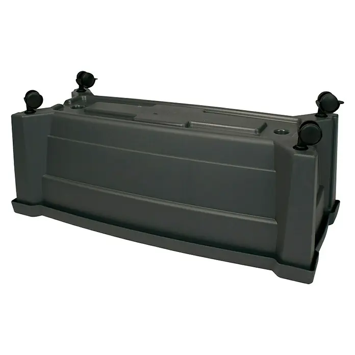 KHW Pflanzkasten Calypso - Außenmaß (L x B x H): 79 x 35 x 33 cm, Kunststoff, Anthrazit, Ohne Rankgitter - Diagonale Ansicht