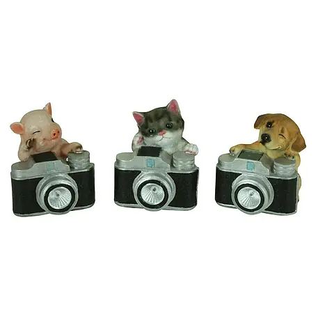 Solarleuchten-Set Tiere mit Kamara