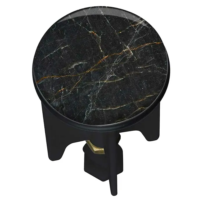 Wenko Excenterstopfen Marble - Marmor, Schwarz, Durchmesser: 3,9 cm - Vorderansicht
