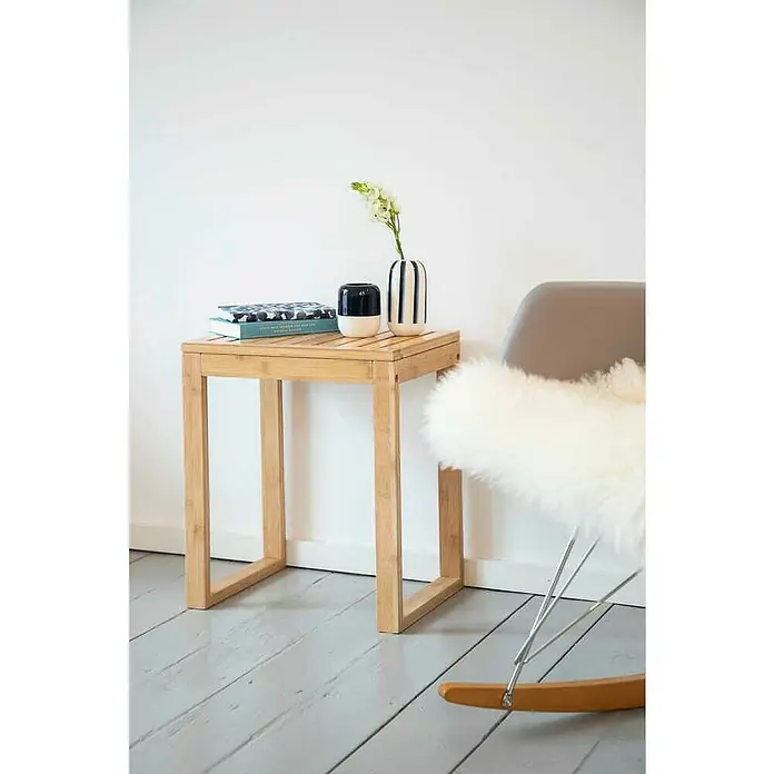 Wenko Bambusa Badhocker - B x H: 40 x 30 cm, Bambus - Stimmungsaufnahme