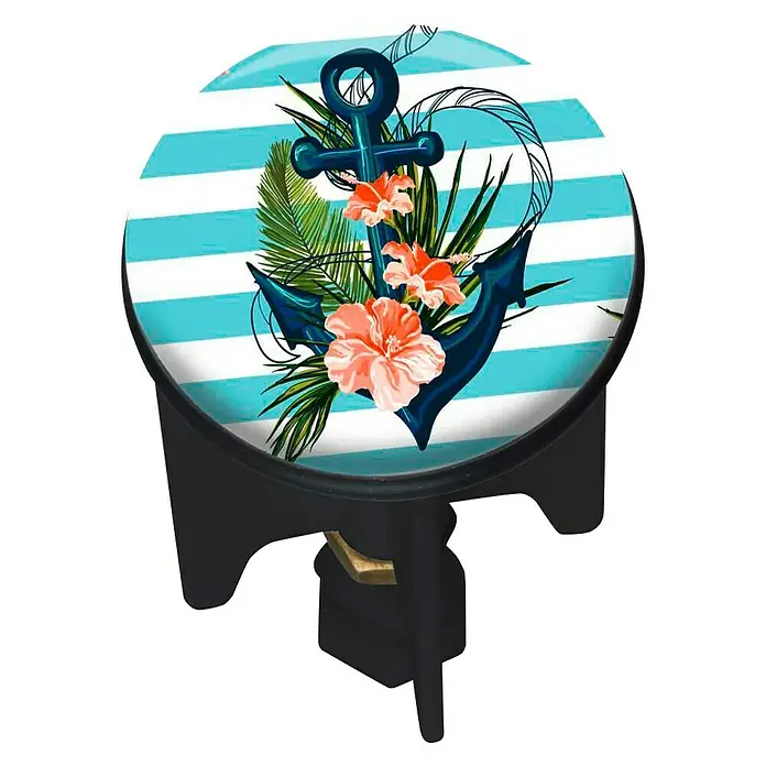 Wenko Excenterstopfen Ancora - Anker, Blau, Bunt, Durchmesser: 3,9 cm - Vorderansicht