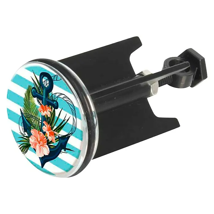 Wenko Excenterstopfen Ancora - Anker, Blau, Bunt, Durchmesser: 3,9 cm - Diagonale Ansicht