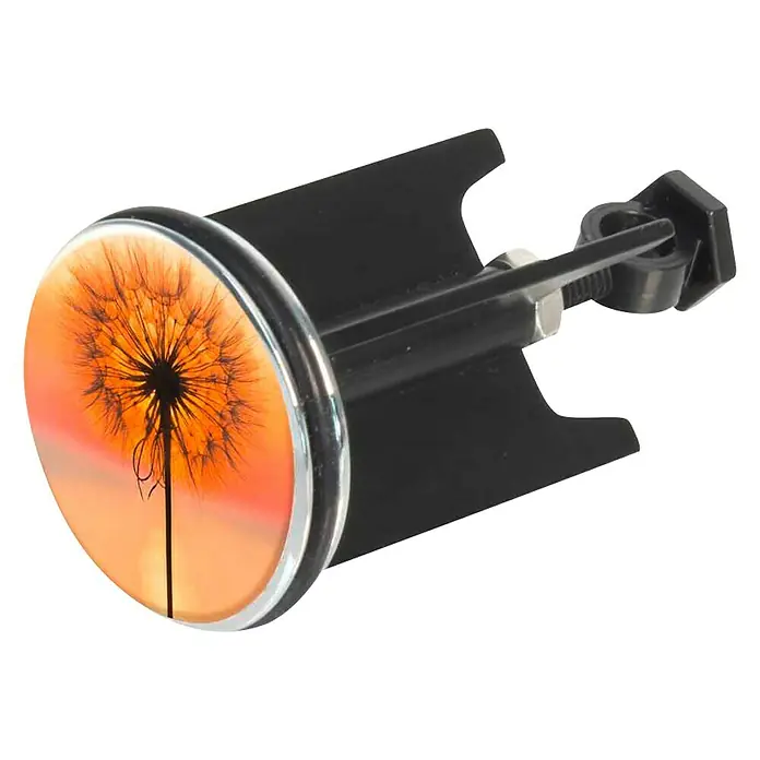 Wenko Excenterstopfen Panadero - Pusteblume, Gelb/ Orange, Durchmesser: 3,9 cm - Diagonale Ansicht