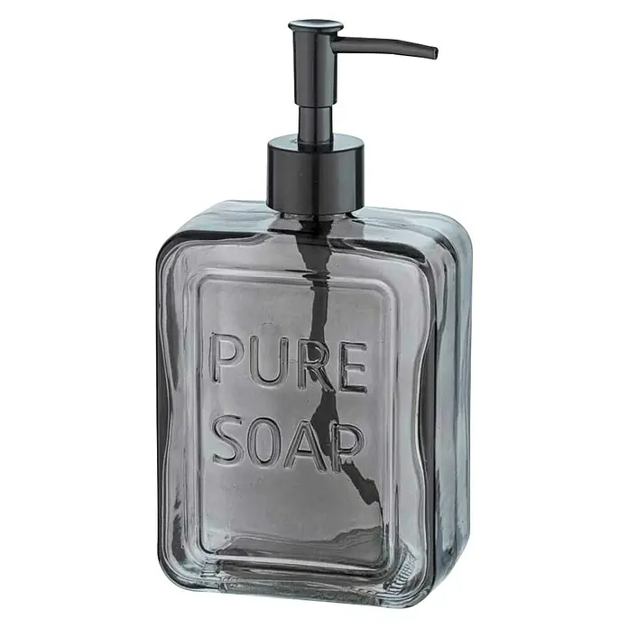 Wenko Seifenspender Pure Soap - Glas, Grau - Vorderansicht