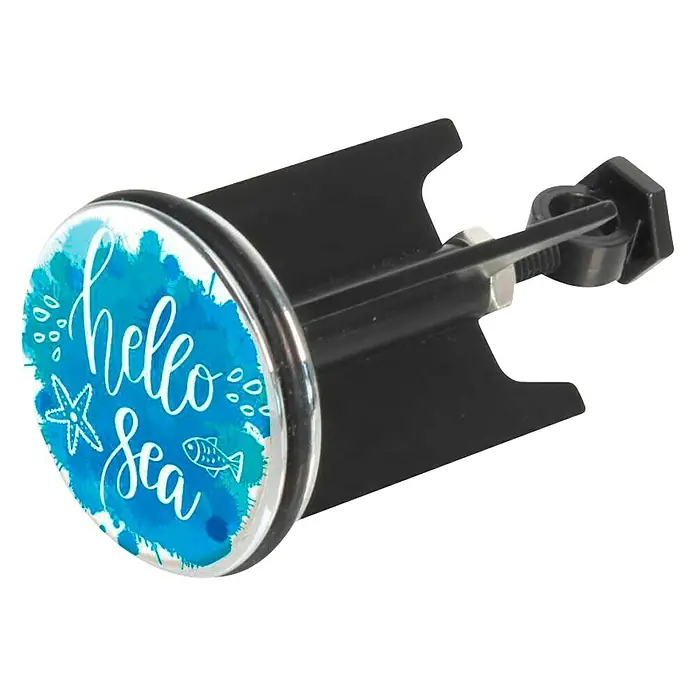 Wenko Excenterstopfen Hello Sea - Hello Sea, Blau, Durchmesser: 3,9 cm - Diagonale Ansicht