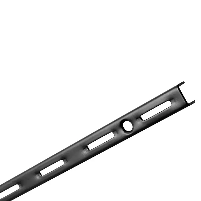 Element System Wandschiene EL 50 - Länge: 150 cm, Schwarz, Passend für: Träger mit Raster 50 mm, Einlochsystem - Detailaufnahme
