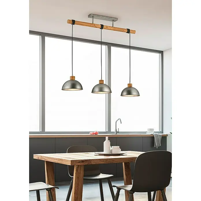 Trio Leuchten Delhi Hanglamp Delhi - 42 W, l x b x h: 25,5 x 107,5 x 215 cm, E27, 3 st. - Sfeeropname