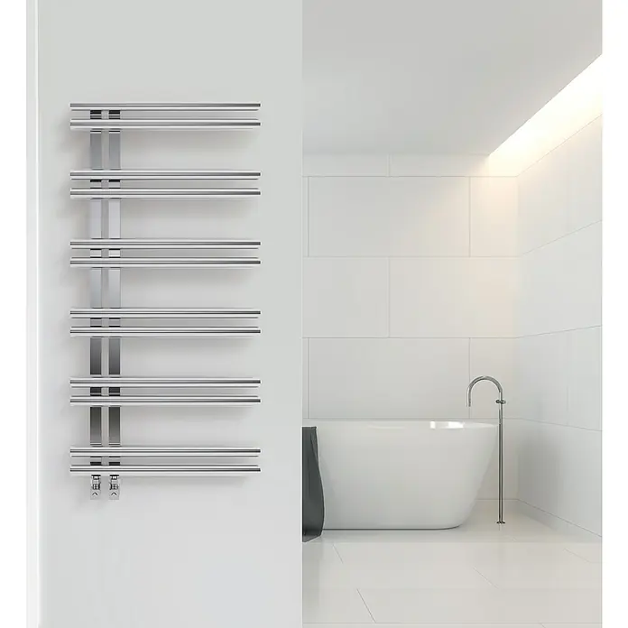 Rointe Radiador toallero Torino Aqua - 50 x 100 cm, 377 W, Acero inoxidable - Foto ambiente