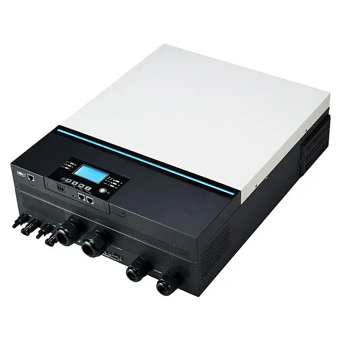 Inversor Axpert MAX - 7,2 kV, 48 V, L x An x Al: 14,7 x 43,2 x 55,36 cm - Vista angular