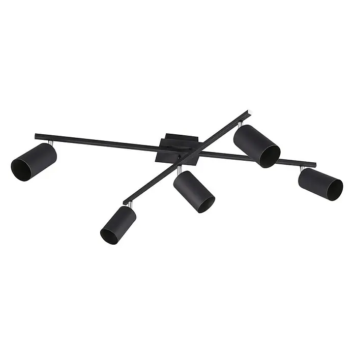 Trio Leuchten Marley Plafondlamp Marley - 3 W, l x b x h: 57,4 x 77,4 x 22,4 cm, Zwart, GU10 - Diagonaal zicht