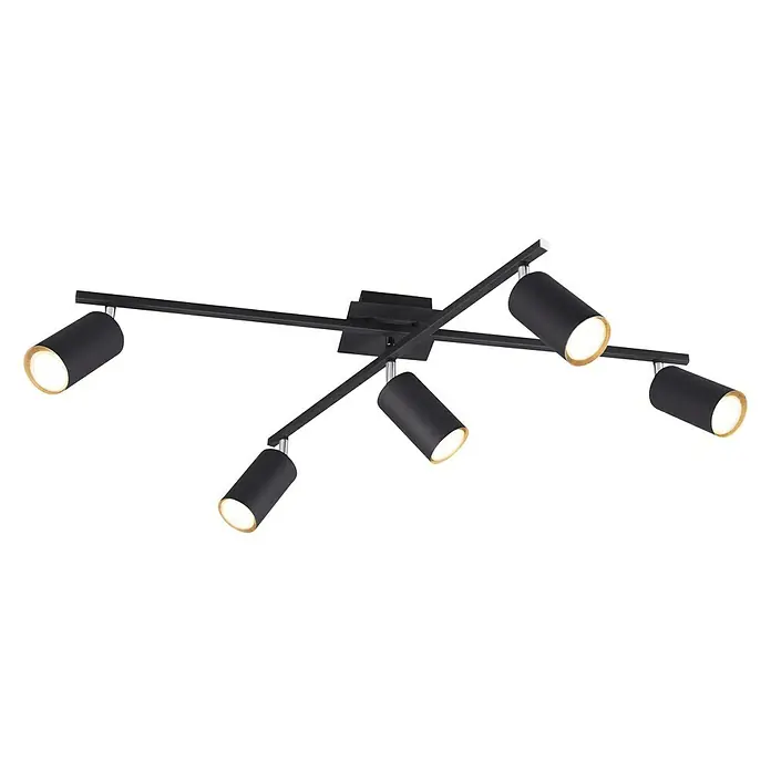 Trio Leuchten Marley Plafondlamp Marley - 3 W, l x b x h: 57,4 x 77,4 x 22,4 cm, Zwart, GU10 - Diagonaal zicht