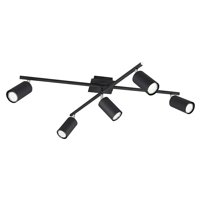 Trio Leuchten Marley Plafondlamp Marley - 3 W, l x b x h: 57,4 x 77,4 x 22,4 cm, Zwart, GU10 - Diagonaal zicht