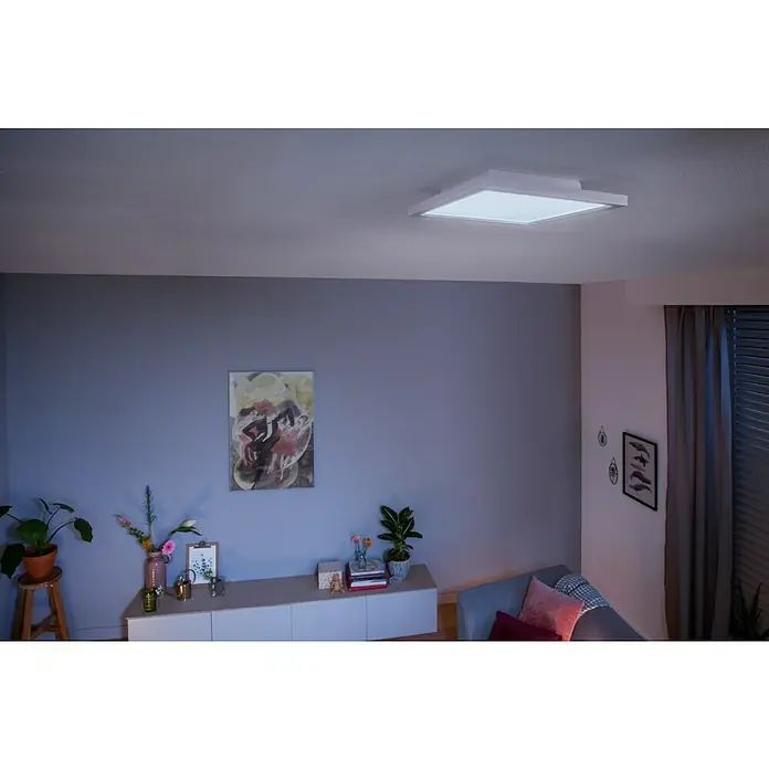 Philips Hue LED-Panel Aurelle - 46,5 W, L x B x H: 30 x 30 x 4,6 cm, Weiß, Warmweiß - Stimmungsaufnahme