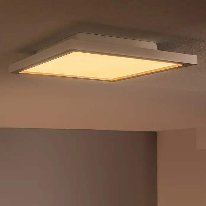 Philips Hue LED-Panel Aurelle - 46,5 W, L x B x H: 30 x 30 x 4,6 cm, Weiß, Warmweiß - Bildausschnitt