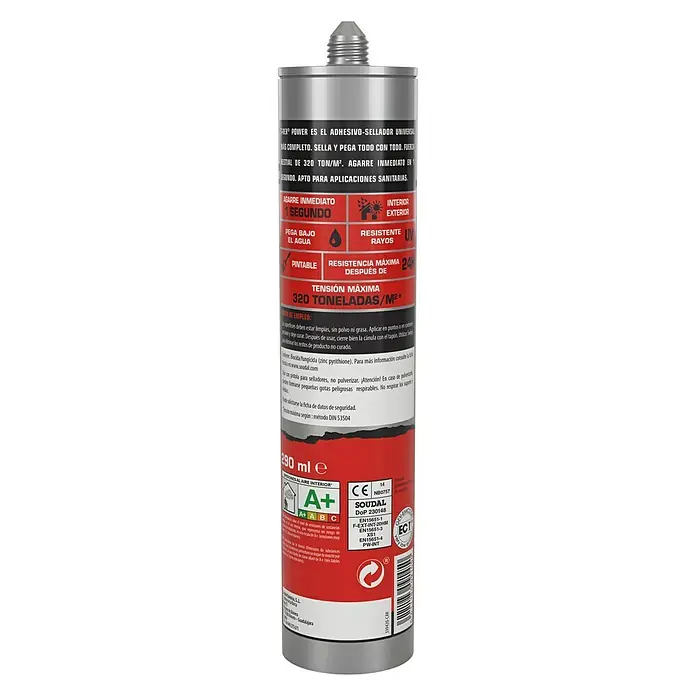 Soudal Pegamento adhesivo T-Rex Turbo - 290 ml - Vista trasera