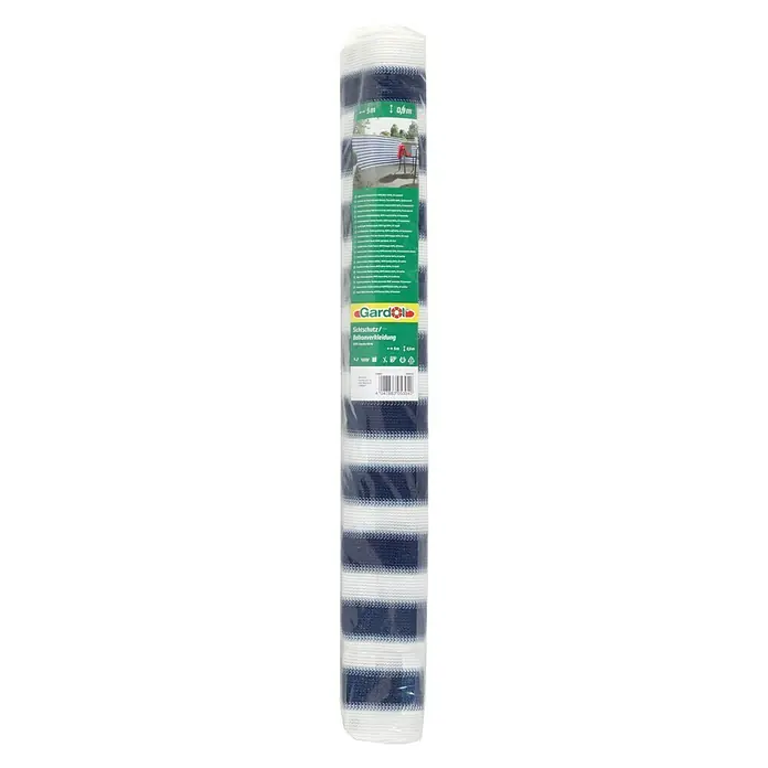 Gardol Balkonsichtschutz - Blau/Weiß, 5 x 0,9 m - Vorderansicht