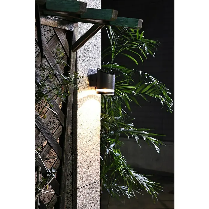 BAUHAUS Lámpara solar - Gris, 12 x 9 x 12,5 cm - Foto ambiente