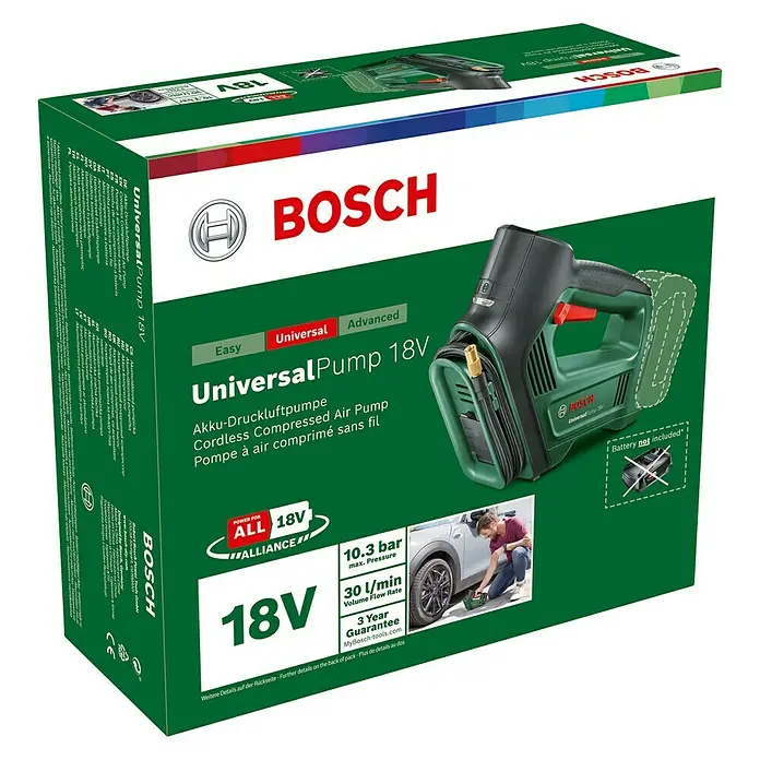 Bosch 18 V Power for All Akku-Luftpumpe UniversalPump 18V - 18 V, Ohne Akku - Diagonale Ansicht