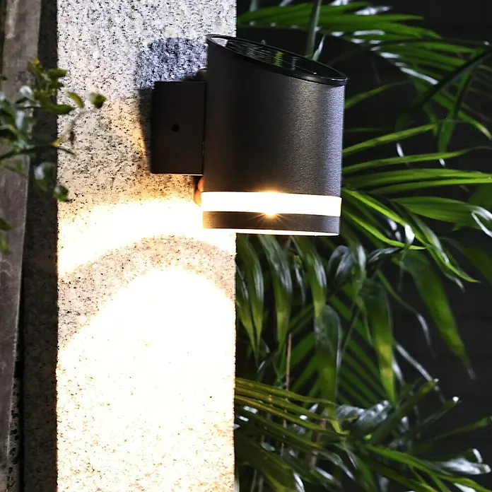 BAUHAUS Lámpara solar - Gris, 12 x 9 x 12,5 cm - Detalle de la imagen