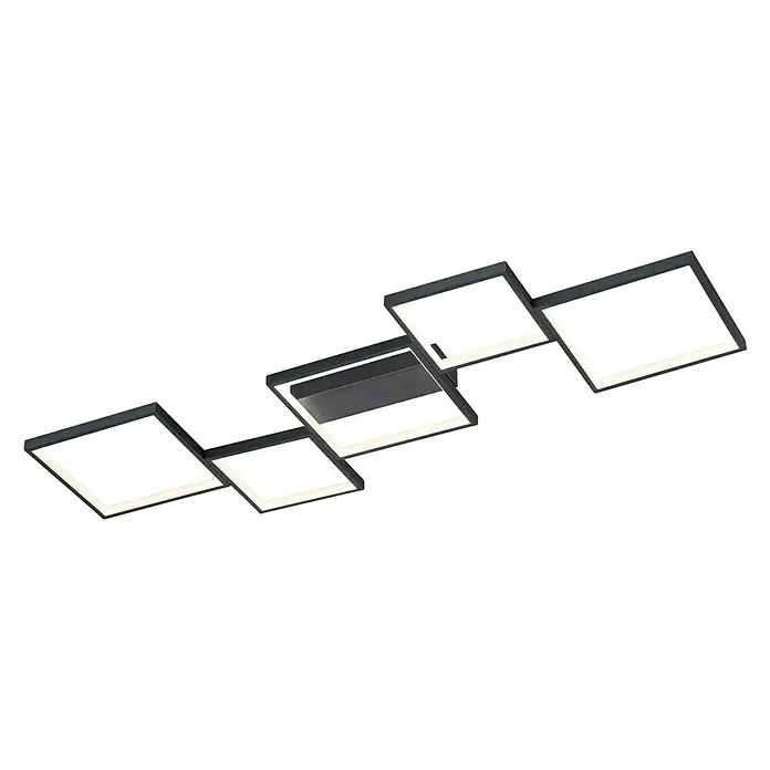 Trio Leuchten LED mennyezeti lámpa Sorrento - 34 W, Fekete matt, Meleg fehér - Szögletes nézet