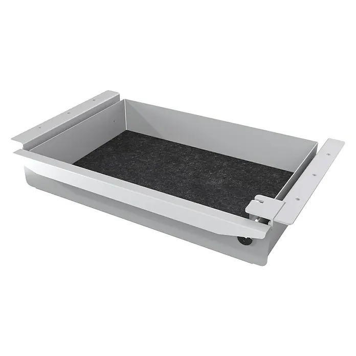 Unterbauschublade STORIT - L x B x H: 270 x 400 x 75 mm, Aluminium - Diagonale Ansicht