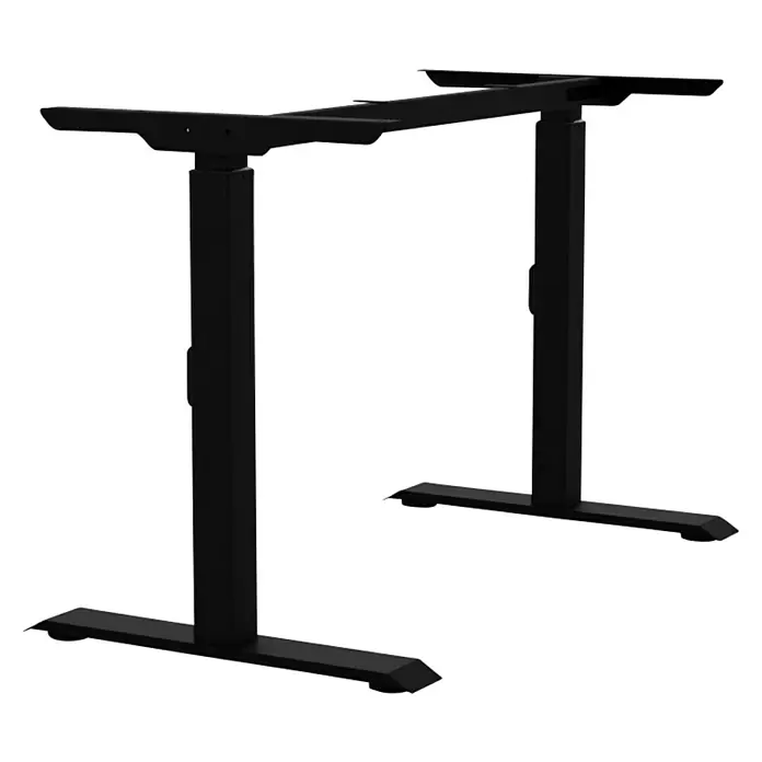 Tischgestell M-MORE - Breitenverstellbar: 1.100 mm - 1.800 mm, Höhenverstellung: 670 mm - 900 mm, Schwarz, Stahl - Diagonale Ansicht