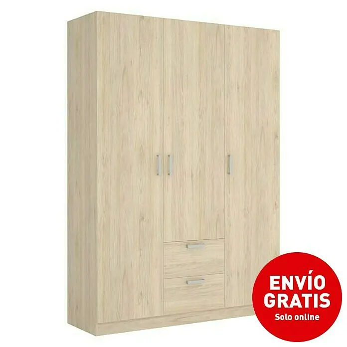 Armario para ropa Maxi - L x An x Al: 52 x 150 x 215 cm, Roble - Vista angular