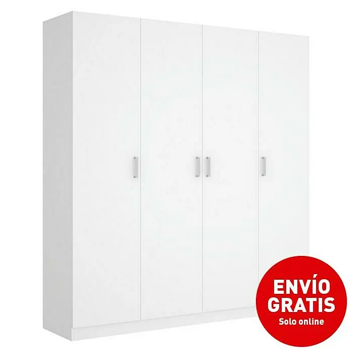 Armario para ropa Maxi - L x An x Al: 52 x 200 x 215 cm, Blanco - Vista angular