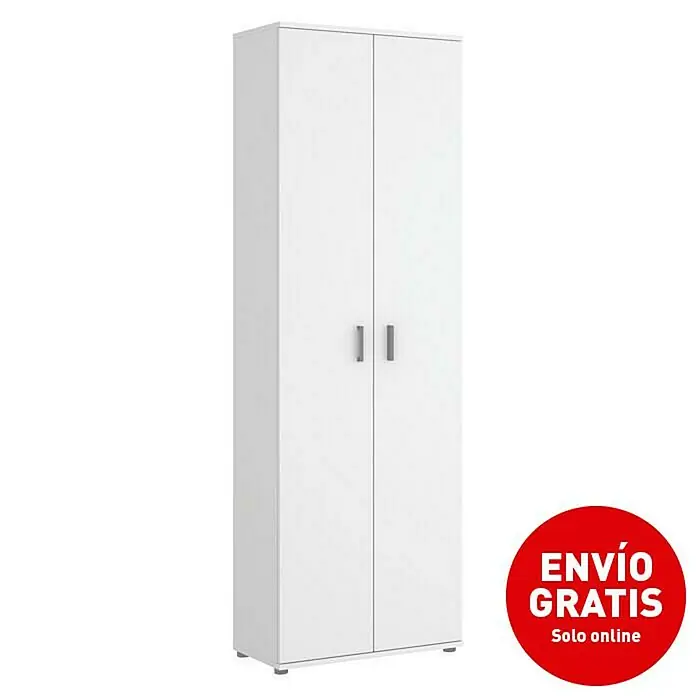 Armario multiuso Fit - L x An x Al: 35 x 61 x 190 cm, Número de baldas: 4 ud., Blanco - Vista angular