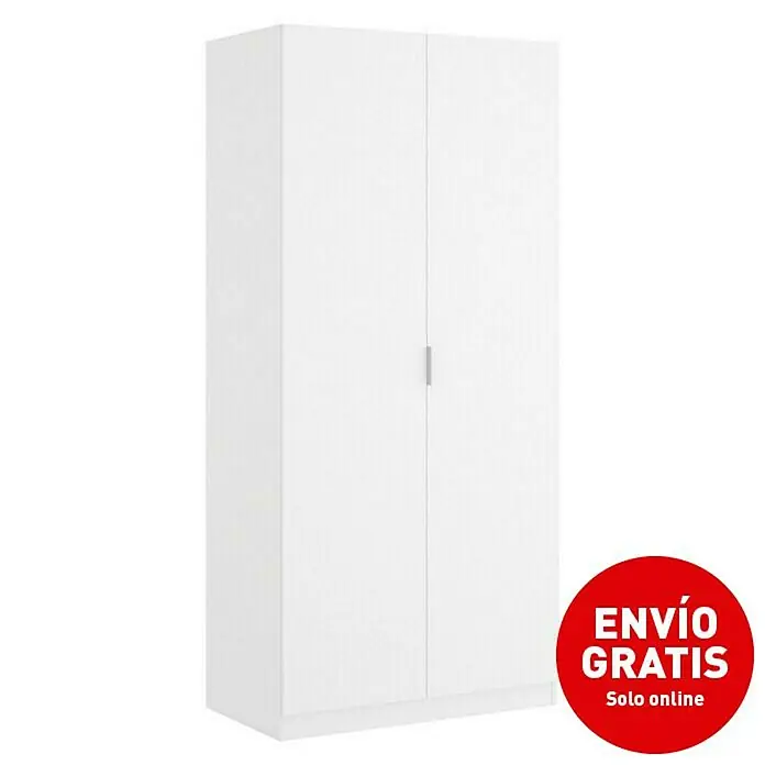 Armario para ropa Essen - L x An x Al: 52 x 81 x 184 cm, Blanco - Vista angular