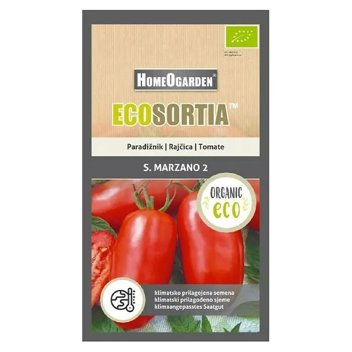 HomeOgarden Sjeme povrća Ecosortia rajčica šljivarica - Botanički opis: Solanum lycopersicum L. - Pogled s gornje strane