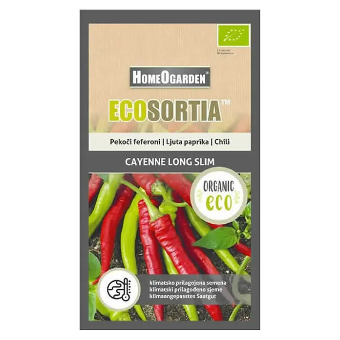 HomeOgarden Sjeme povrća Ecosortia ljuta paprika - Botanički opis: Cayenne long slim - Pogled s gornje strane