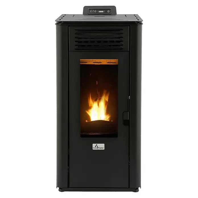 Livin'flame Pelletkachel Ulvik 8 - Verwarmingscapaciteit: 200 m³, Zwart, 7,5 kW - Vooraanzicht