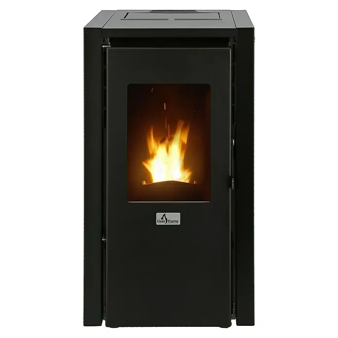 Livin'flame Pelletkachel Stavanger 6 - Verwarmingscapaciteit: 144 m³, Zwart, 5,8 kW - Vooraanzicht