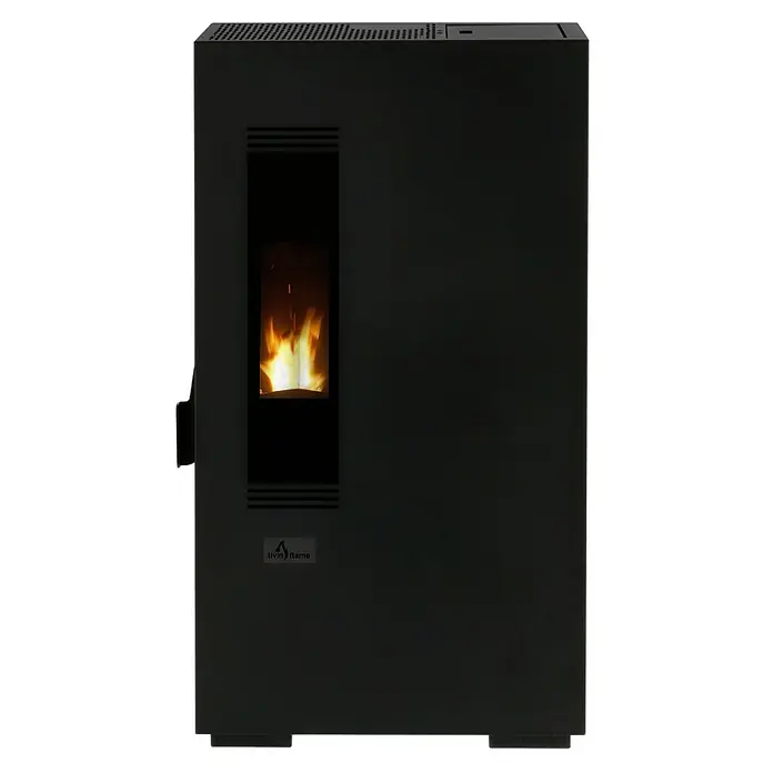Livin'flame Pelletkachel Skomo 5 - Verwarmingscapaciteit: 135 m³, Zwart, 5 kW - Zijaanzicht links