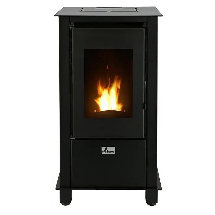 Livin'flame Pelletkachel Tromvik 6 - Verwarmingscapaciteit: 144 m³, Zwart, 5,8 kW - Vooraanzicht