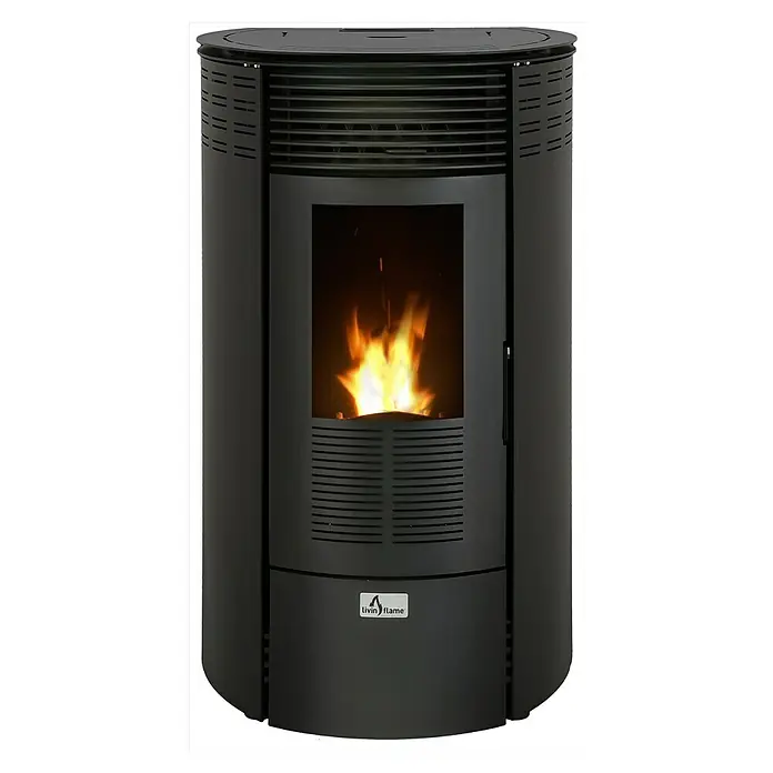 Livin'flame Pelletkachel Liland 8 - Verwarmingscapaciteit: 200 m³, Zwart, 7,5 kW - Vooraanzicht