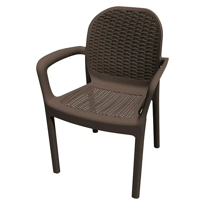 Silla de jardín Miranda - An x Pr x Al: 50,5 x 58 x 83,5 cm, Wengué - Vista angular