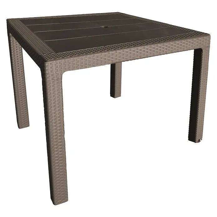 Mesa de jardín Lasarte - L x An: 80 x 80 cm, Wengué - Vista angular