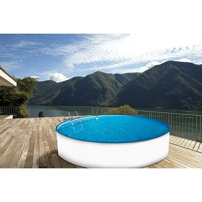 Piscina circular Splasher - Ø x Al: 360 x 110 cm, Blanco - Foto ambiente
