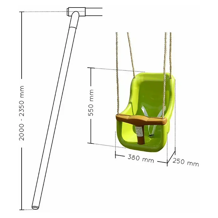 Soulet Columpio para bebés Tessa - Plástico, An x Al: 38 x 55 cm - Dibujo técnico