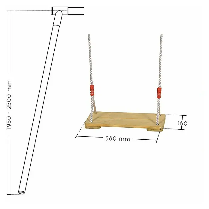 Soulet Columpios Elodie - L x An: 17 x 38 cm - Dibujo técnico