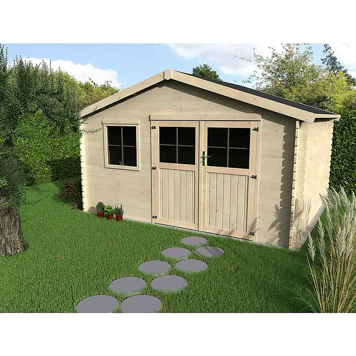 Décor et Jardin Caseta de madera Flodeal - L x An: 419 x 302 cm, Espesor de pared: 28 mm, Blanco - Foto ambiente