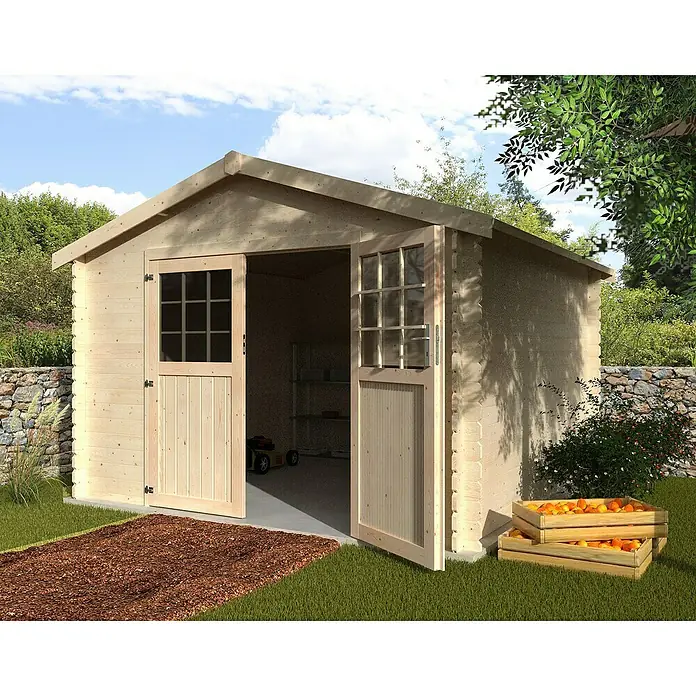 Décor et Jardin Caseta de madera Flovene - L x An: 346 x 330 cm, Espesor de pared: 28 mm - Foto ambiente