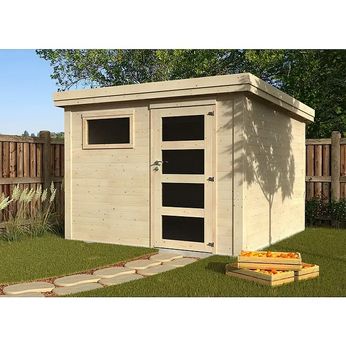 Décor et Jardin Caseta de madera Paco - L x An: 300 x 305 cm, Pino/abeto, Espesor de pared: 28 mm - Foto ambiente